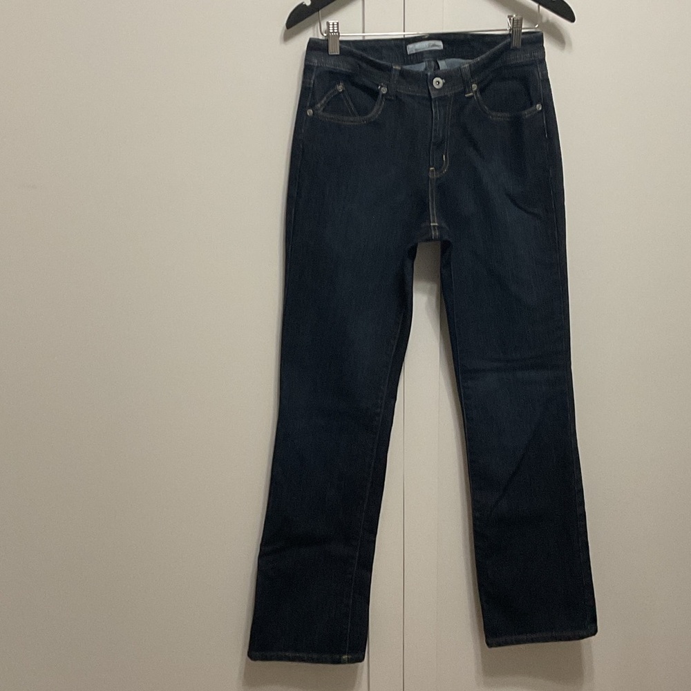 Chico's Dark Blue Straight-Leg Jeans size 6